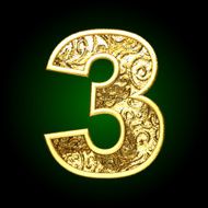 Vector golden cutted figure 3