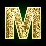 Vector golden cutted figure m