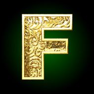 Vector golden cutted figure f