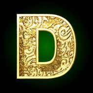 Vector golden cutted figure d