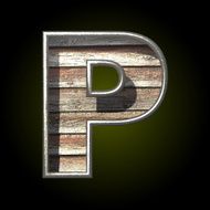 Vector wooden cutted figure p