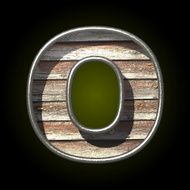 Vector wooden cutted figure o