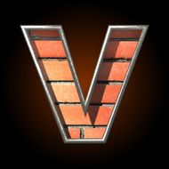 Vector brick cutted figure v