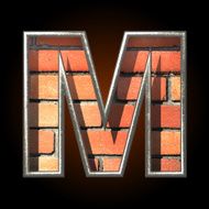 Vector brick cutted figure m