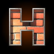 Vector brick cutted figure h
