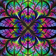 Multicolor fabulous fractal pattern Collection - tree foliage N5
