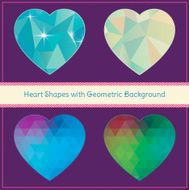 Heart Shapes with Geometric Grunge Background