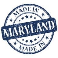 made in Maryland blue round grunge isolated stamp