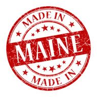 made in Maine red round grunge isolated stamp