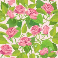 Floral seamless pattern with blooming pink roses N4