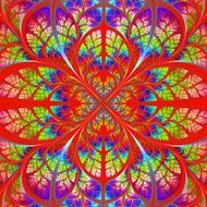 Multicolor fabulous fractal pattern Collection - tree foliage N6