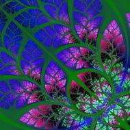 Multicolor fabulous fractal pattern Collectiont - tree foliage N5