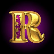 vector golden letter r N4