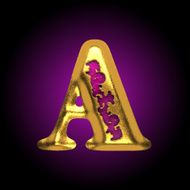 vector golden letter a N6