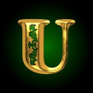 vector golden letter u N5