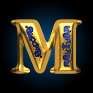 vector golden letter m N4