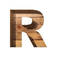Vector wooden cutted figure r Paste to any background