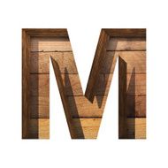 Vector wooden cutted figure m Paste to any background