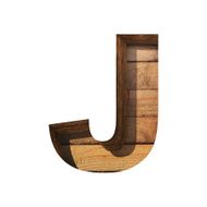 Vector wooden cutted figure j Paste to any background