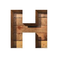 Vector wooden cutted figure h Paste to any background