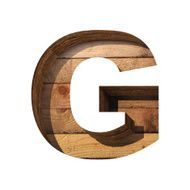 Vector wooden cutted figure g Paste to any background