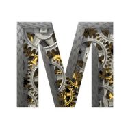 Vector gears cutted figure m Paste to any background