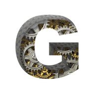 Vector gears cutted figure g Paste to any background N2