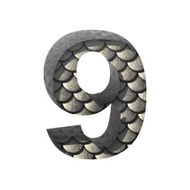 Vector silver cutted figure 9 Paste to any background