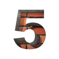 Vector brick cutted figure 5 Paste to any background