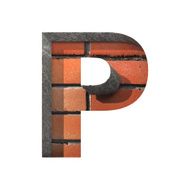 Vector brick cutted figure p Paste to any background