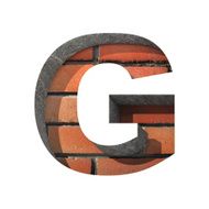 Vector brick cutted figure g Paste to any background