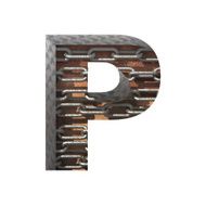 Vector metal cutted figure p Paste to any background N4
