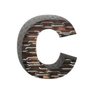 Vector metal cutted figure c Paste to any background N4