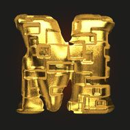 vector golden letter m N5