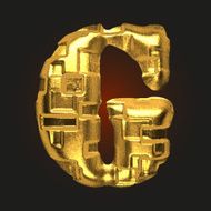 vector golden letter g N6