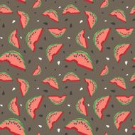 Seamless vector watermelon pattern with seeds
