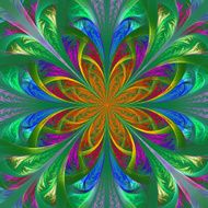 Beautiful multicolor fractal flower Computer generated graphics N5