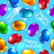 Easter seamless pattern vector blue Happy easter N2