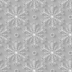 Seamless pattern snowflakes 3D snow winter Happy New Year