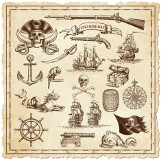Treasure map vector illustrations