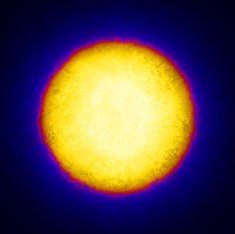 Yellow circle with red edging on dark blue grunge background