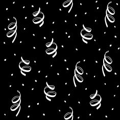 Strict monochrome background with a spiral confetti Seamless vector patterm N2