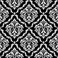 Foliage damask seamless pattern with leaf scrolls