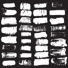 Vector set of grunge brush strokes N19