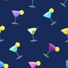 Seamless flat pattern with cocktail glasses N2
