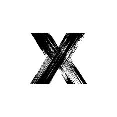 Letter x hand drawn with dry brush Lowercase N2