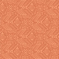 Ethnic semless pattern on the orange background