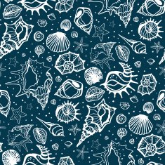 Seamless pattern of Sea shells N25