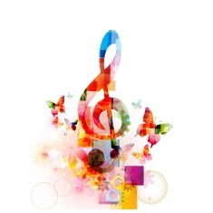 Colorful musical note background N3