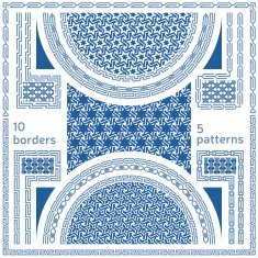 Geometric seamless patterns 10 abstract frame borders 5 ornaments N2